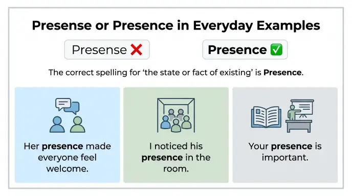 Presense or Presence in Everyday Examples